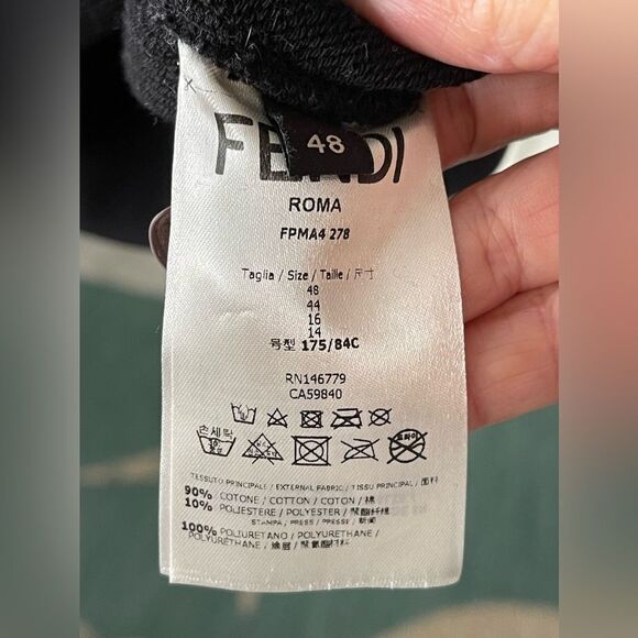 Fendi Gold Monster Eyes Logo Short Sleeve Hoodie – Size 48 – Made in Italy - Picture 3 of 5